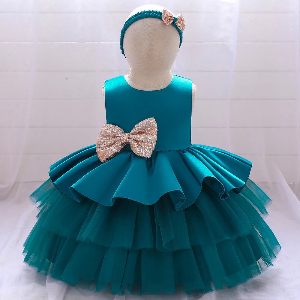 Infant Baby Girl Christmas Dresses Sequin Bow Princess Dress For Girls Birthday Wedding Party Dress Children Evening Clothes