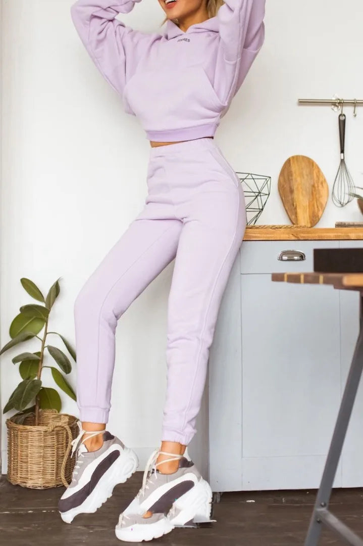 New Tracksuit Women Elegant Solid Suits Fleece Warm Hoodies 2 Piece Set Autumn Winter Fashion Oversized Sweatshirts Tracksuit