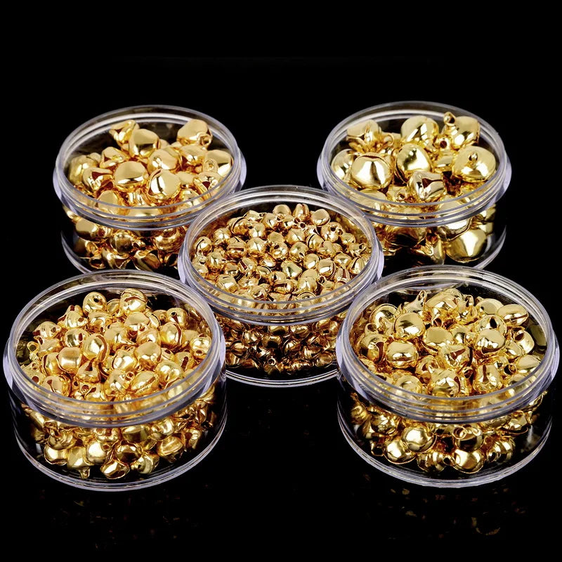 50-300Pcs Gold Jingle Bells Iron Pendants Hanging Christmas Tree Ornaments Christmas Decorations Party DIY Crafts Accessories
