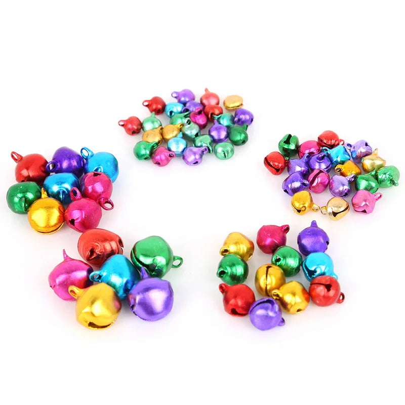 30-200Pcs Jingle Bells Aluminum Loose Beads Small For Festival Party Decoration/Christmas Tree Decoration/DIY Crafts Accessories