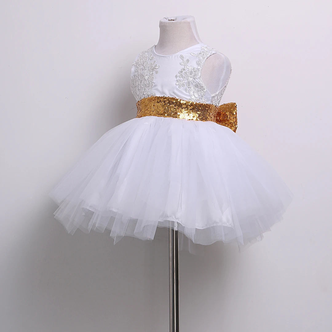 2024 Brand New Newborn Infant Toddler Child Kid Baby Girl Sequins Bowknot Dress Party Dress Christmas Backless Princess Sundress