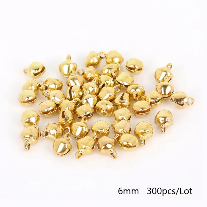 50-300Pcs Gold Jingle Bells Iron Pendants Hanging Christmas Tree Ornaments Christmas Decorations Party DIY Crafts Accessories