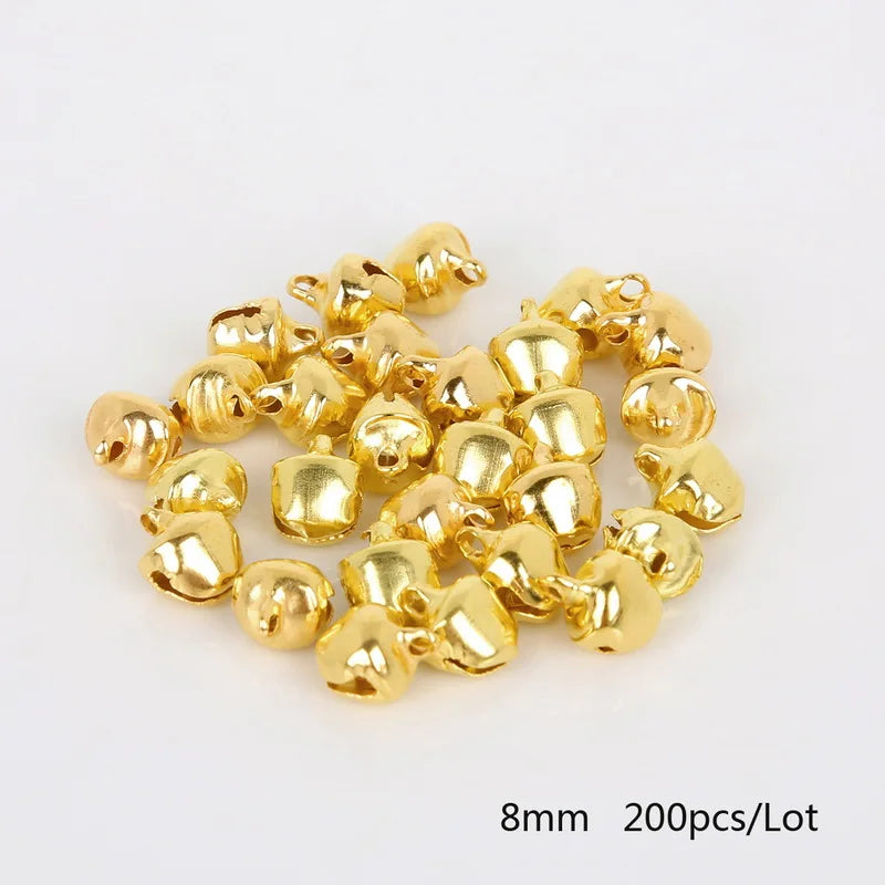 50-300Pcs Gold Jingle Bells Iron Pendants Hanging Christmas Tree Ornaments Christmas Decorations Party DIY Crafts Accessories