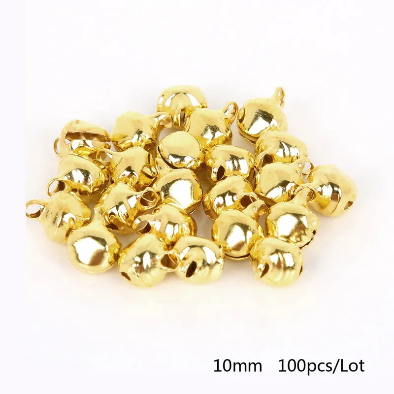 50-300Pcs Gold Jingle Bells Iron Pendants Hanging Christmas Tree Ornaments Christmas Decorations Party DIY Crafts Accessories