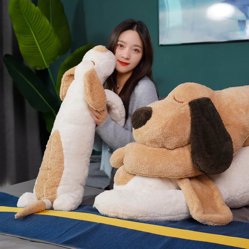 150CM Lovely Soft Down Cotton Dog Plush Pillow Doll Stuffed Pet Doll  Sleep Pillow Accompany Gift for Girlfriend