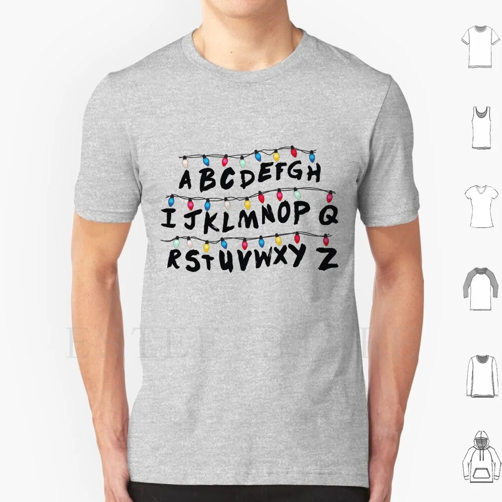 Stranger Christmas Lights T Shirt Print Cotton Things Christmas Lights