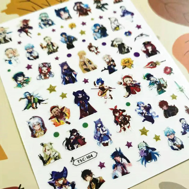 Anime JoJos Bizarre Adwenture Design 3D Decoration Sliders DIY Back Glue Self Adhesive  Nail Art Sticker TSC 133