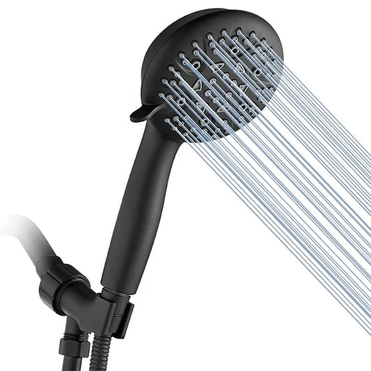 American Style Bathroom Matte Black Handheld Shower Head Multi Function High Pressure Showerhead