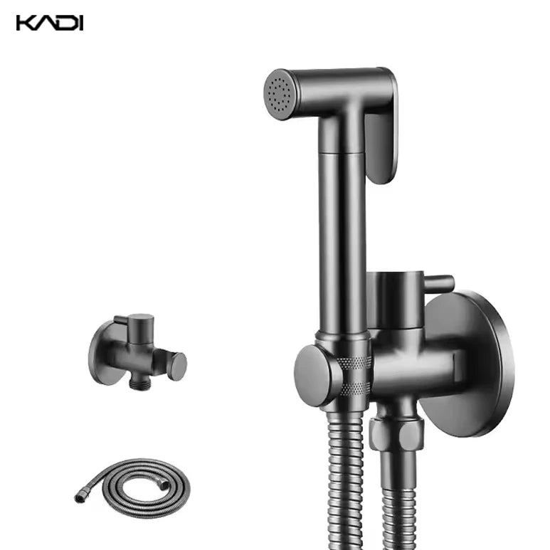 Portable Brass Hand-Held Bidet Sprayer Single Cold Shower Cover with Perforated Jet for Toilet Cleaning for Bathroom Use