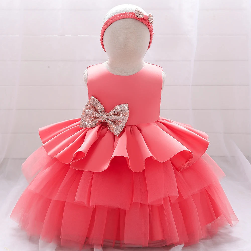 Infant Baby Girl Christmas Dresses Sequin Bow Princess Dress For Girls Birthday Wedding Party Dress Children Evening Clothes