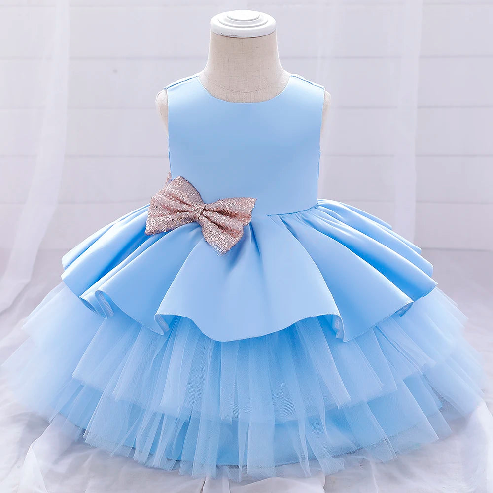 Infant Baby Girl Christmas Dresses Sequin Bow Princess Dress For Girls Birthday Wedding Party Dress Children Evening Clothes