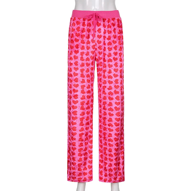 Y2K Heart Printed Pink Cute Crop Top Jacket Long Sleeve Autumn Velvet Coat Pocket Patchwork Baseball Jacket Harajuku Winter