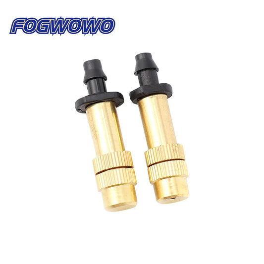 5 Pcs Garden Watering Irrigation Cooling Atomization Sprinklers Adjustable Brass Mist Particles Fine Mist Connection 4/7 Hose