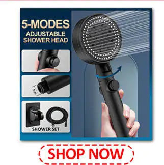 Handheld Shower Head 5 Spray Modes ABS Filter Pressure Booster Hotel Use Modern Design Water Saving Adjustable