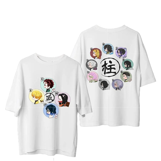 Demon Slayer Anime T Shirt Men Women 2026 Summer Cotton Short Sleeve Oversized Casual Tops Hashira Graphic Streetwear Cosplay