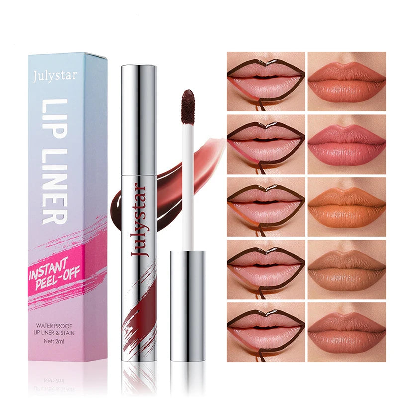 Instant Peel-off Lip Liner Stain Tattoo Lip Gloss Waterproof Tear-off Matte Lips Tint Red Brown Contour Stain Lipstick Makeup