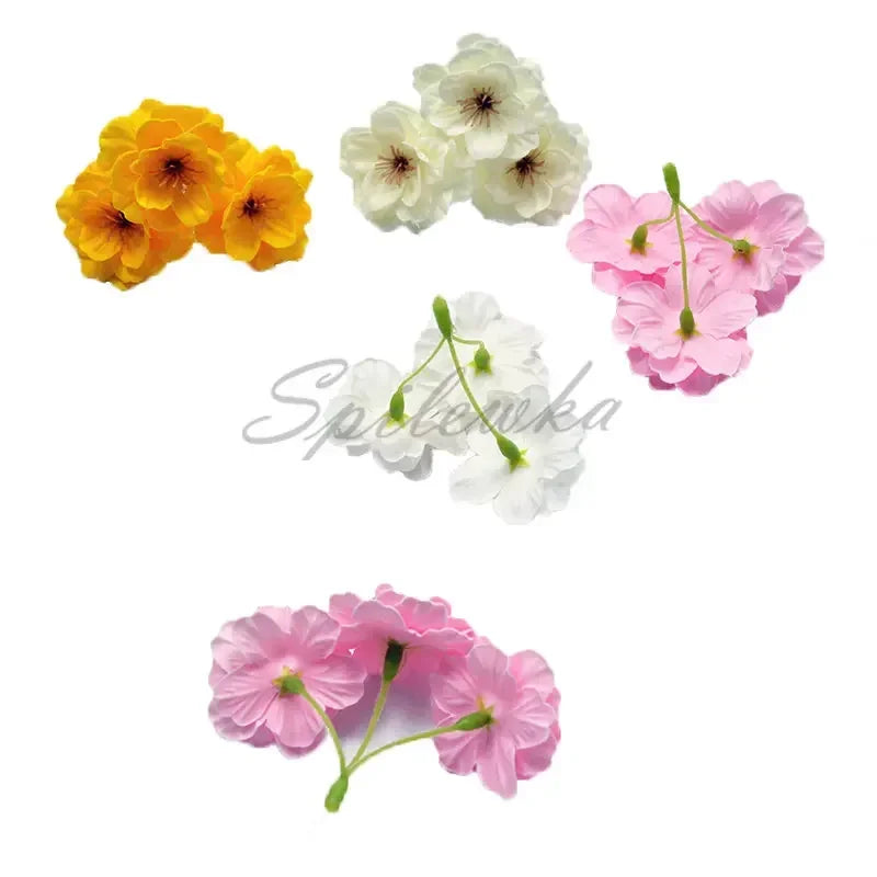 Romantic Cherry Blossom Artificial Flowers for Wedding DIY Decoration 25pcs/lot