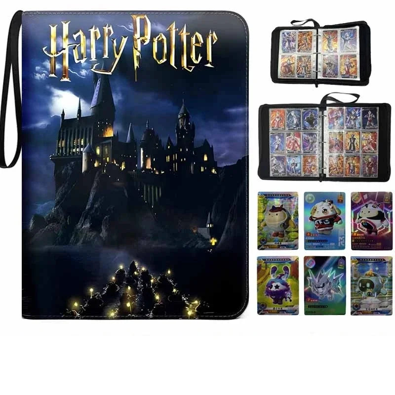 Harry Potter Card Book  Binder Album Holder Collcetion Card 900pcs Card Holder 9 Grid PU Gold Stamping Folder Toy Gift