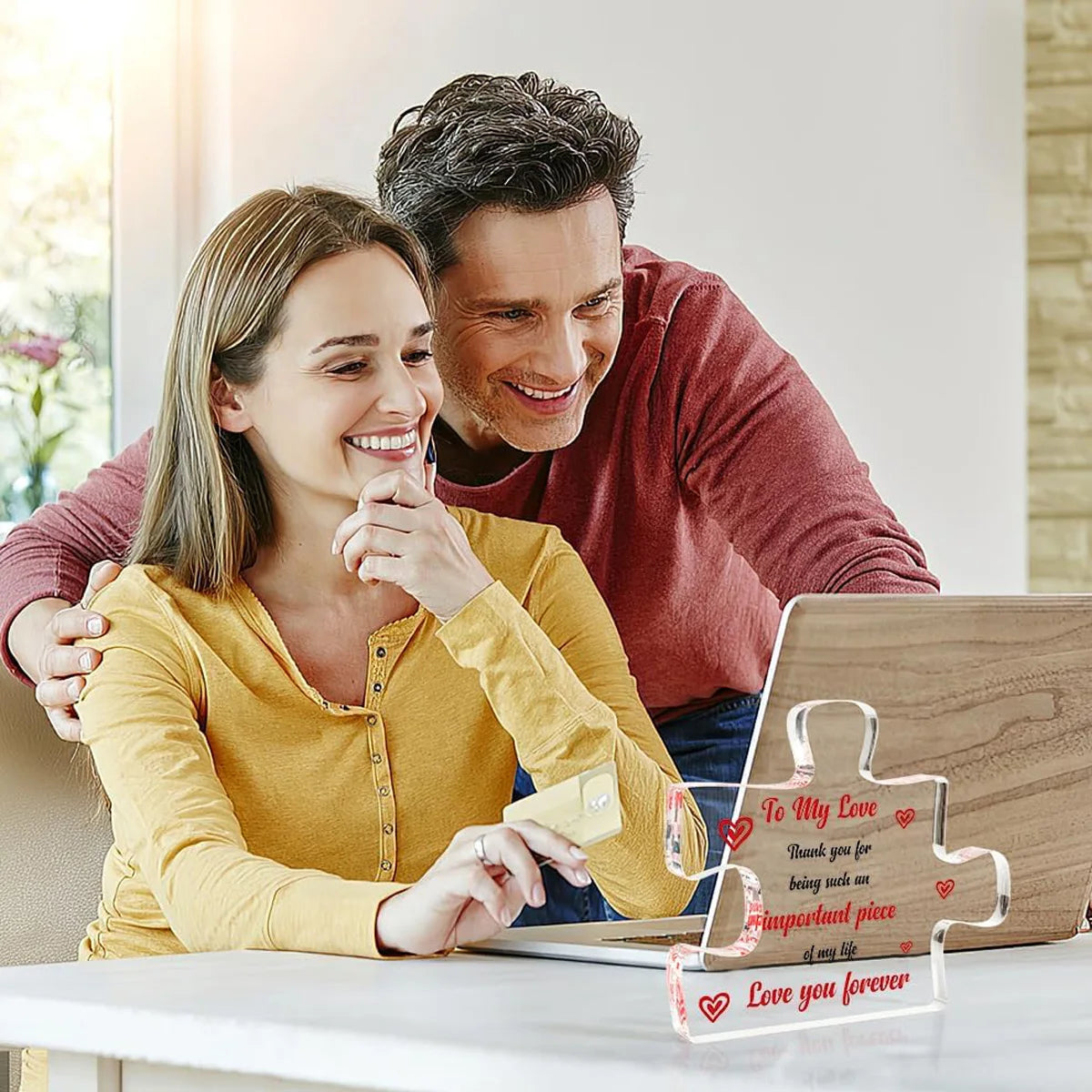 Valentine's Day Acrylic DIY Block Puzzle Decorations Girlfriend Gifts Unique Creative Customizable Jigsaw Blocks for Her