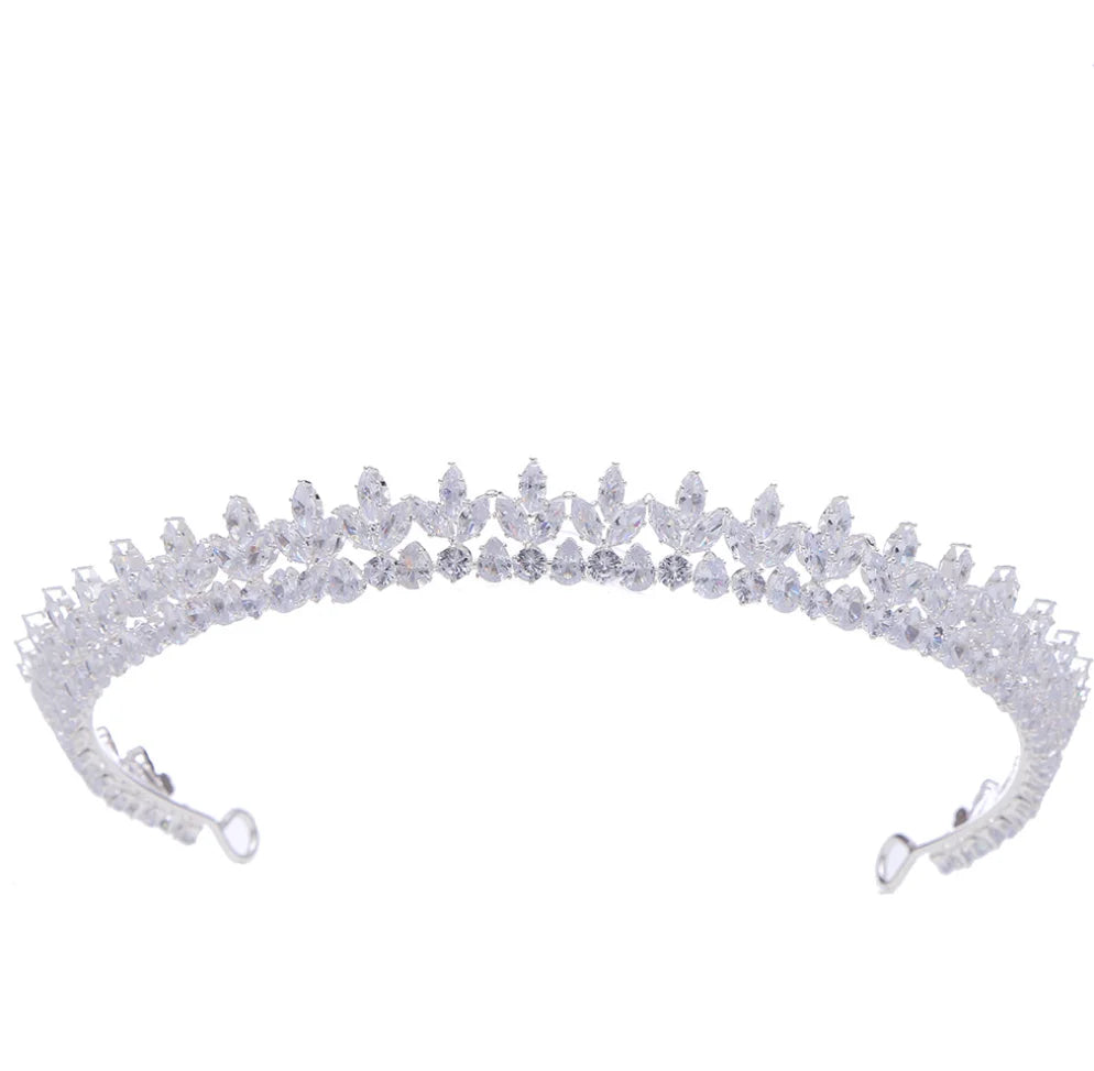 Princess Bridal Tiaras Crowns For Wedding Headdress Zirconia Crystal Tiara For Women Birthday Party Prom Hair Jewelry Headbands