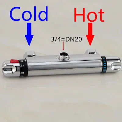 Brass Intelligent Thermostatic Shower Faucet Concealed Hot and Cold Water Mixing Valve Temperature Control Valve  Chrome Plated