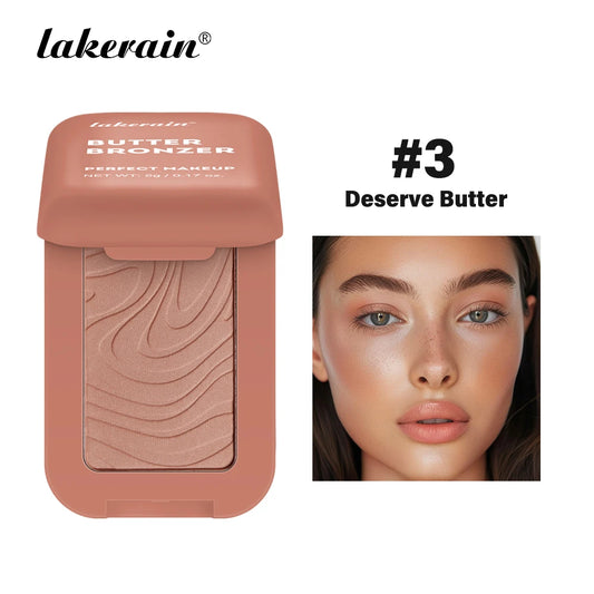 Lakerain Butter Bronzer Cream Women Waterproof Genteel Girl Nude Makeup Silky Shimmer Monochrome Blush Korean Face Cosmetics
