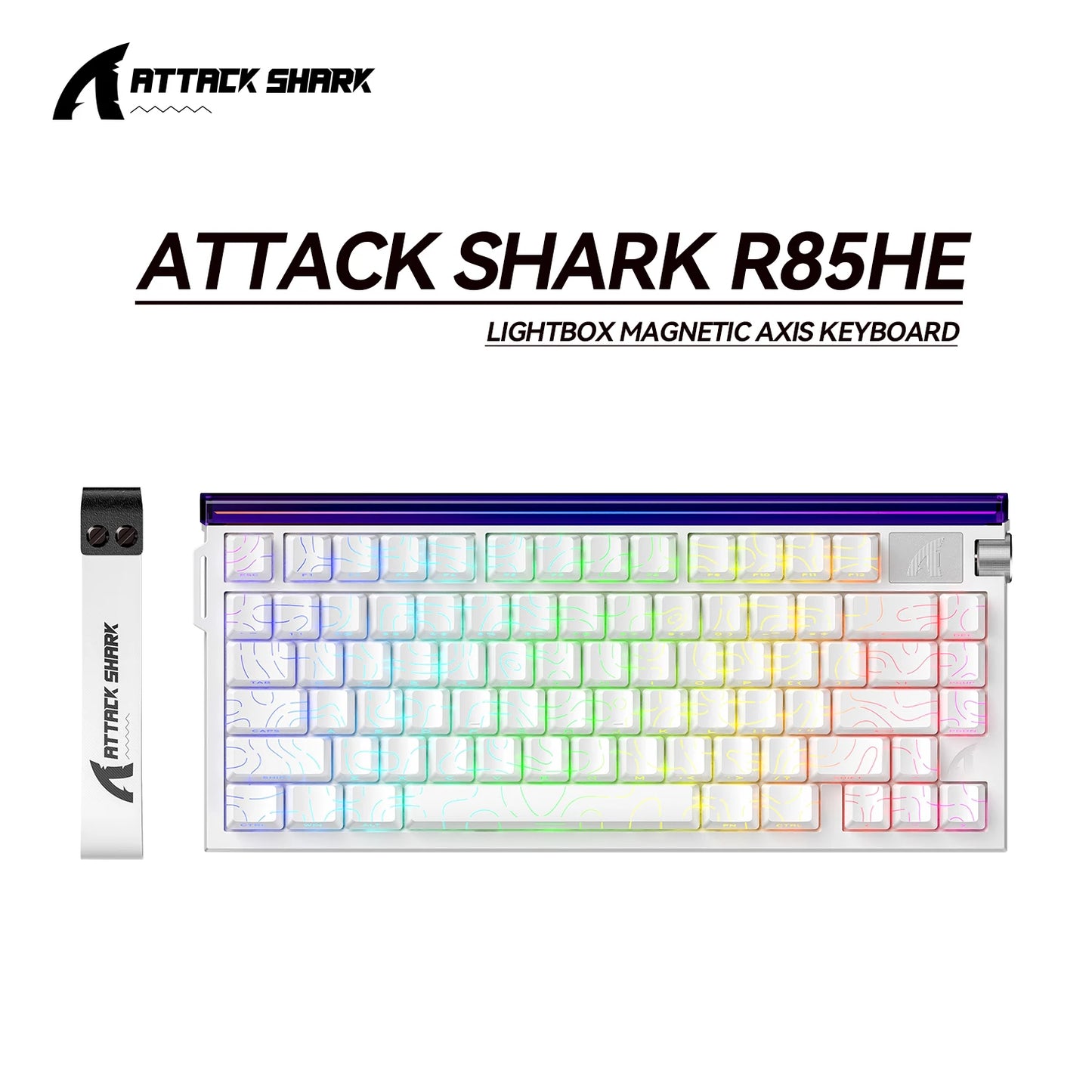 ATTACK SHARK R85 HE Wired 8KHz Magnetic Keyboard,0.005mm RT Accuracy,Support RT/Snap Tap/DKS/MT/TGL,With Custom Lightbox