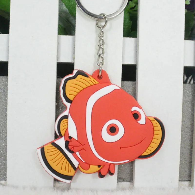 Cartoon Disney Cute Finding Nemo Dory Nemo Keychain Double Sided Keyring Pendant Bag Accessories Keyholder Car Key Chain Toys