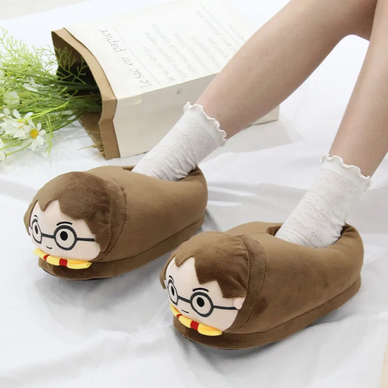 Cute Harries Potters Cotton Slippers Warm And Thickened Potter Couple Winter Plush  Indoor For Breathability Shoes Surprise Gift