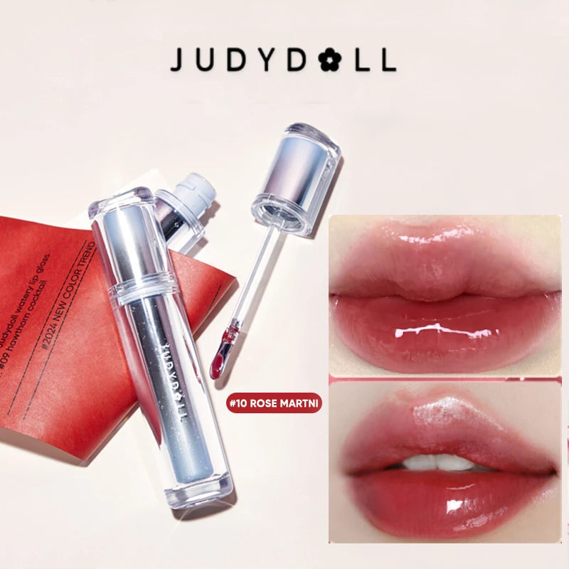 Judydoll Ice Iron Essence Mirror Watery Lip Gloss Glaze Lipstick Non-sticky Non-fading Nourishing Long Lasting Bright