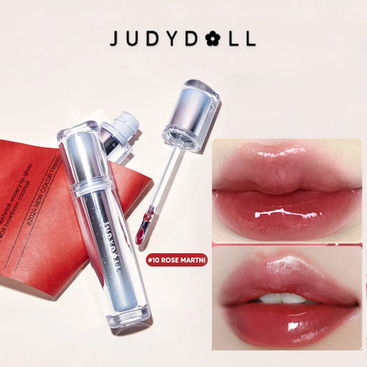 Judydoll Ice Iron Essence Mirror Watery Lip Gloss Glaze Lipstick Non-sticky Non-fading Nourishing Long Lasting Bright