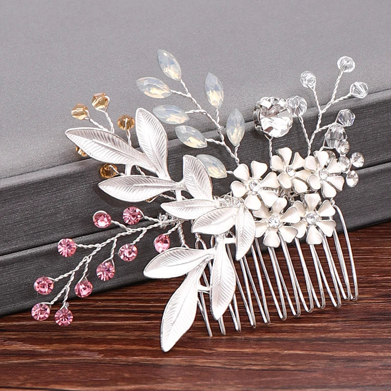 Wedding Hair Combs Bridal Hair Accessories For Women Hair Jewelry Silver Color Pearl Rhinestone Head Jewelry Women Accessories