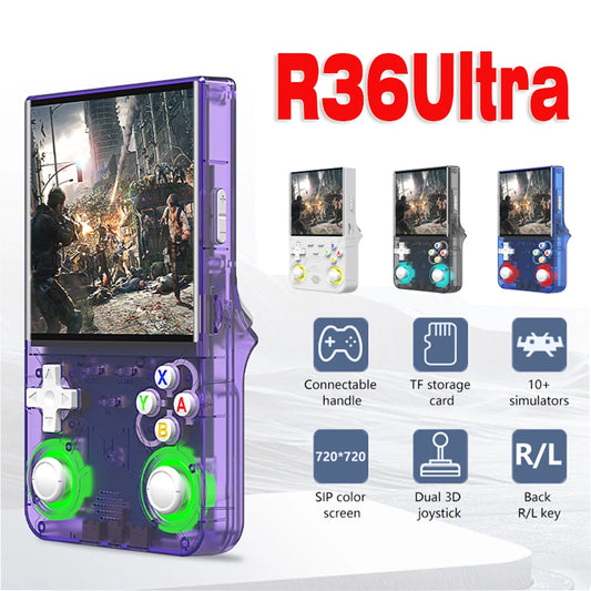 R36 ultra retro handheld video game console open source Linux system 4.0-inch IPS screen portable handheld game console
