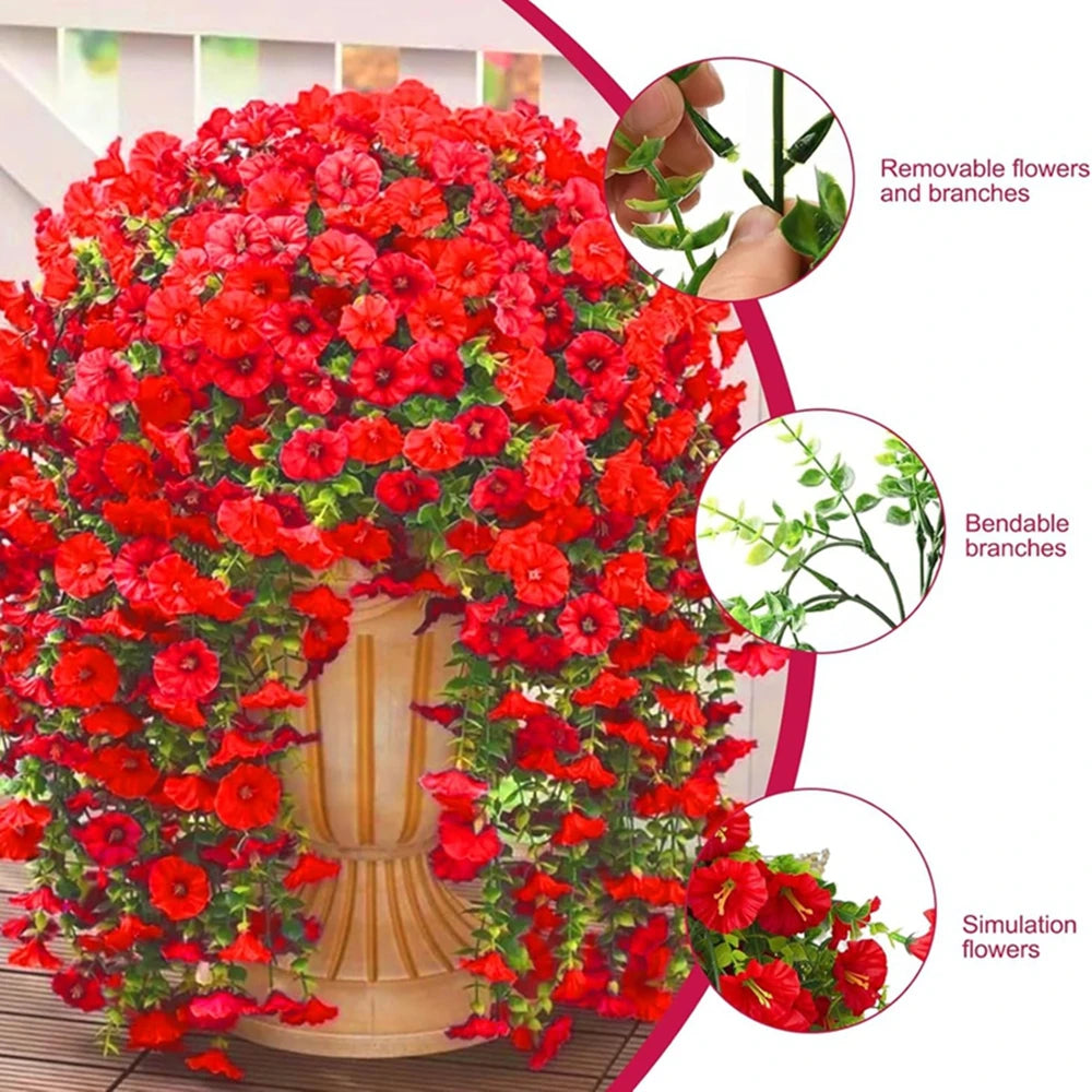 1/2Pcs Artificial Flowers Vine Morning Glory Wedding Bridal Home Room Table Festival Decor Outdoor Yard Garden Arch DIY Gift Box