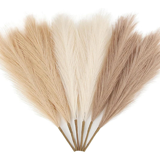 6/12/15Pc 55CM Artificial Pampas Grass Decor Bohemian Reed for DIY Floral Table Arrange Flower Wedding Home Christmas Decoration