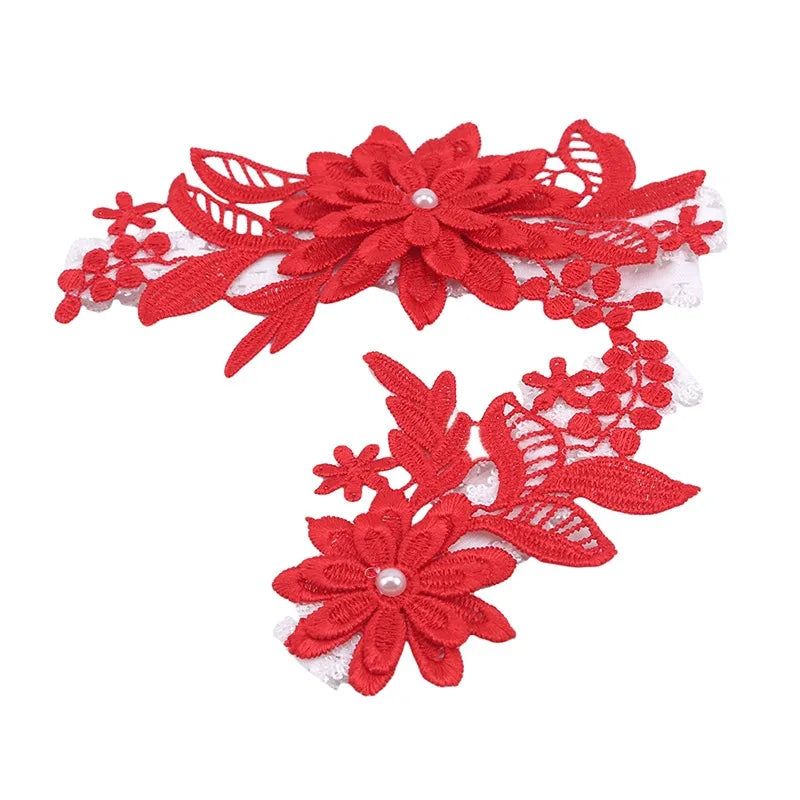 Wedding Garter Sexy Elastic Rhinestone Lace Leg Garter Belt with Ribbon Bow Suspender Thigh Harness For Bride Party Wedding Gift