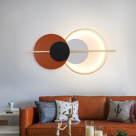 Living room wall lamp decoration light luxury circular sofa background  atmosphere lighting simple modern Nordic bedroom lamp