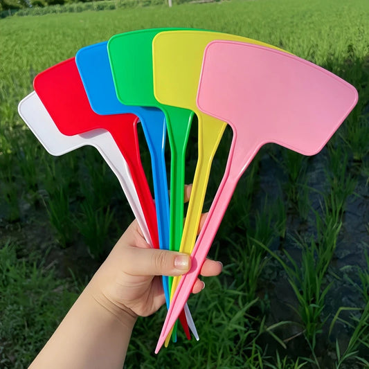 5/10/20Pcs/Set T-Shape Plastic Plant Tags Labels Waterproof Solid Color Flower Seeds Varieties Tagging Garden Labels Plaques