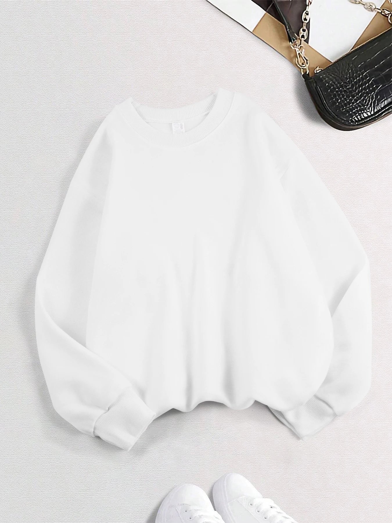 2026 Winter Womens Solid Hoodies Basic Warm Fleece Sweatshirt Soft Breathable O-Neck Pullover Casual Oversize Female Clothes