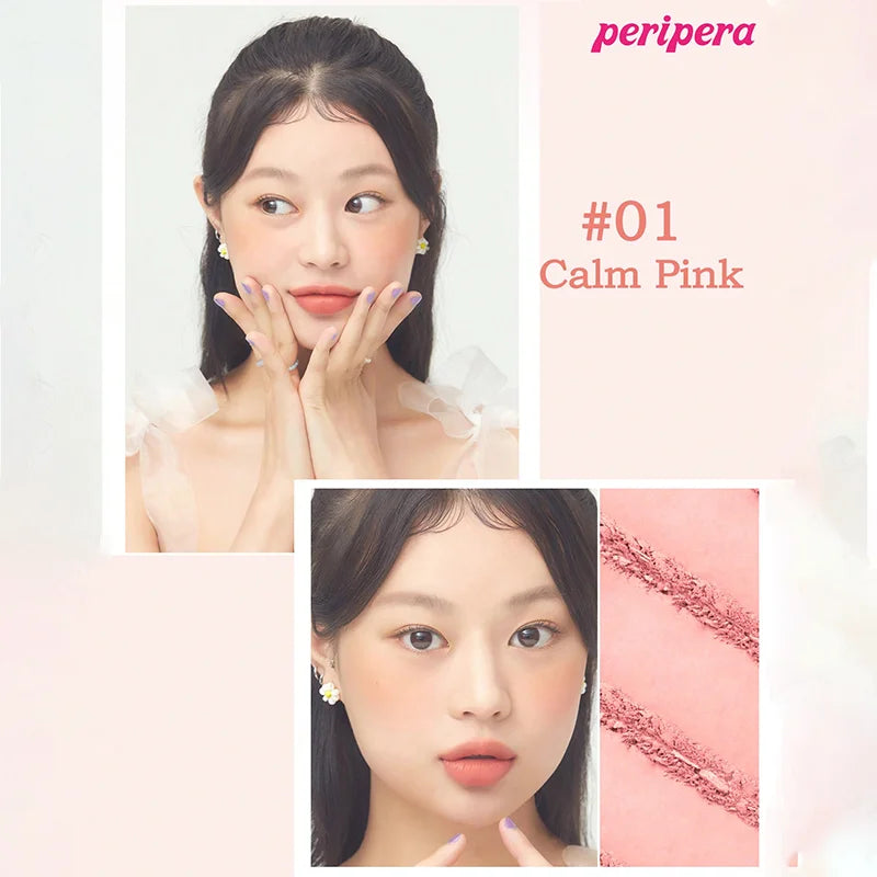 K-Beauty Single Color Blush Palette, Matte Fine Powder Cheek Blush, Non-Cakey, Long-Lasting, Nude Makeup, K-Beauty Cosmetic