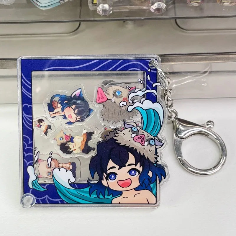 Demon Slayer Kamado Tanjirou Kamado Nezuko Tomioka Giyuu Anime Cartoon Peripherals Shake Pendant Gift Creative Backpack Keychain