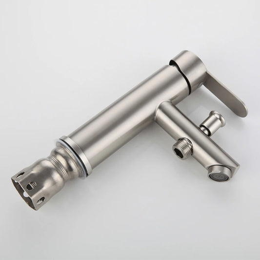 Bathroom Basin Faucet Stainless Steel Single Handle Sink Faucets Cold and Hot Water Mixer Bathtub Tap
