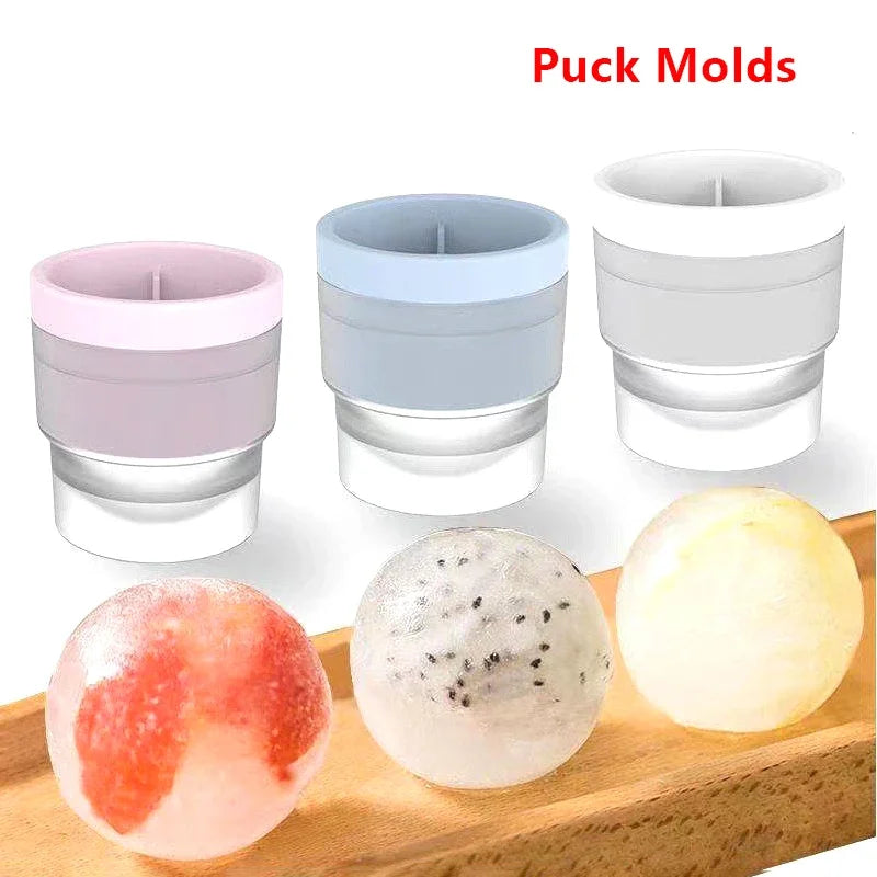 Silicone Round Ice Hockey Mold Maker Large  Suitable For  Grinder Kitchen Supplies ice mold Spherical Ice Cube Bar Home Ice Tray