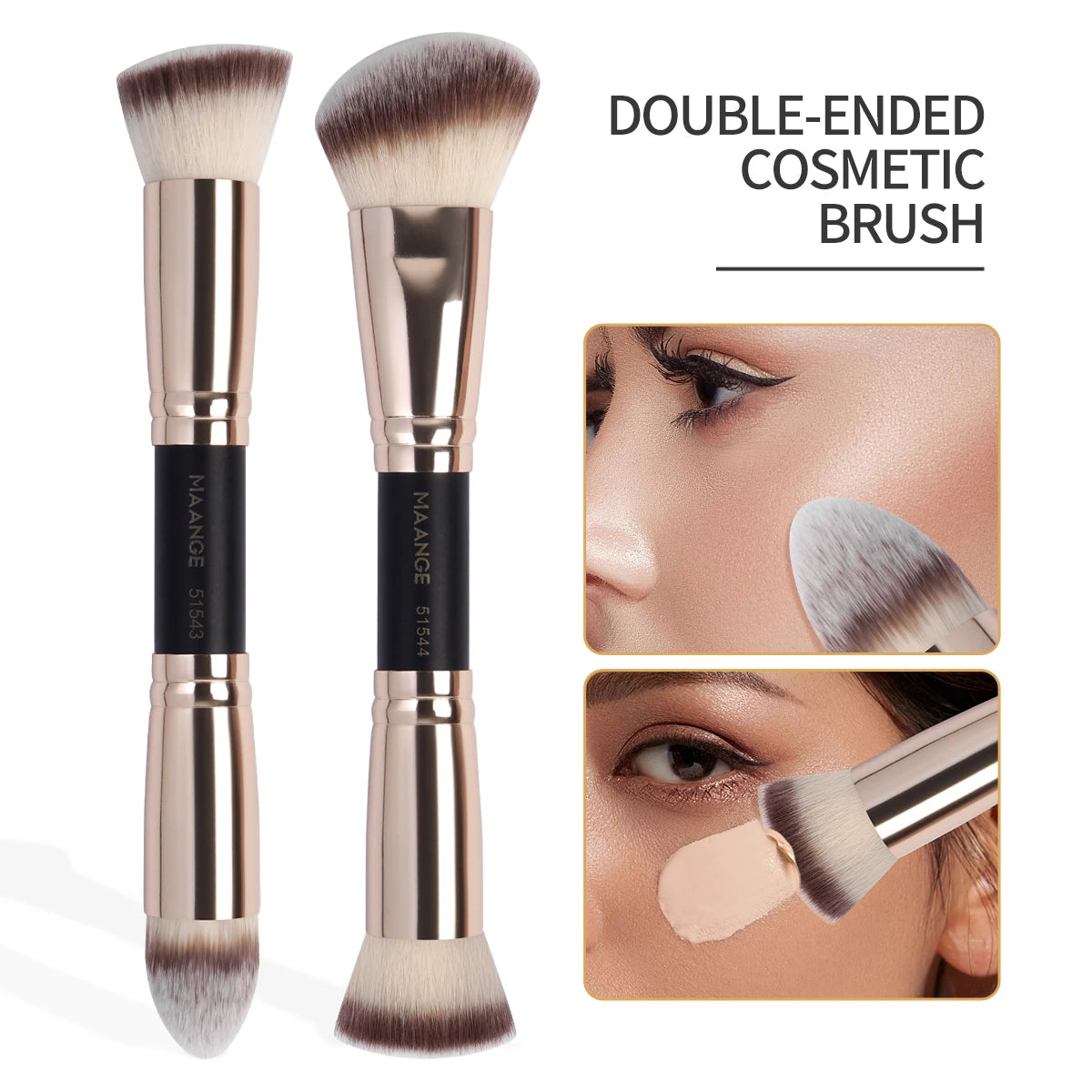 MAANGE 2pcs Double Head Makeup Brush Set Foundation Makeup Brush Powder Blusher Brush Face Brush Powder Brush Makeup Brush Tools
