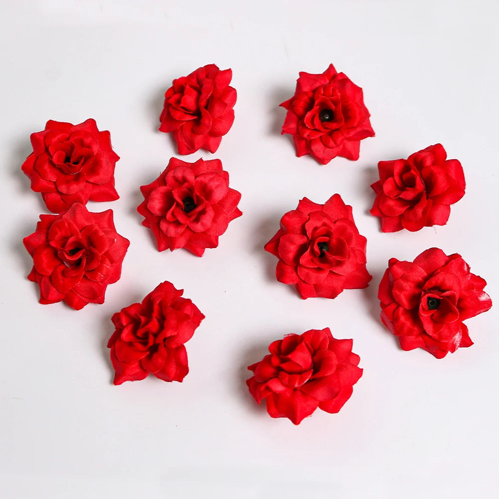 10/20Pcs Artificial Flowers Rose Head Silk Fake Flowers For Home Decor Garden Party Wedding Decoration Craft Wreath Accessories