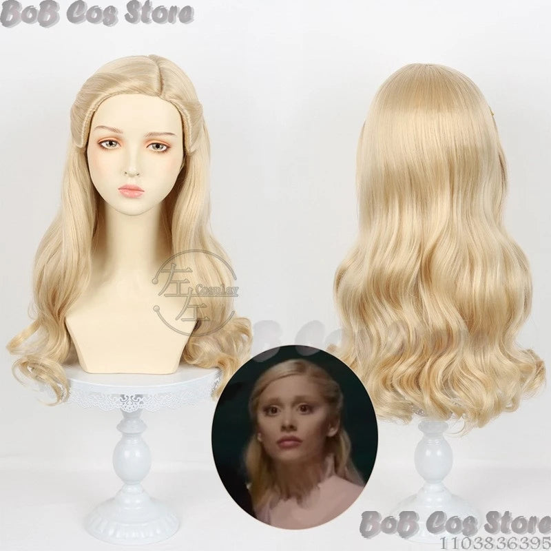 Glinda Wicked Cosplay Costume Prop Galinda Princess Blond Curly Wig Witch Pink Tulle Dress Crown Women Girl Holloween Customized