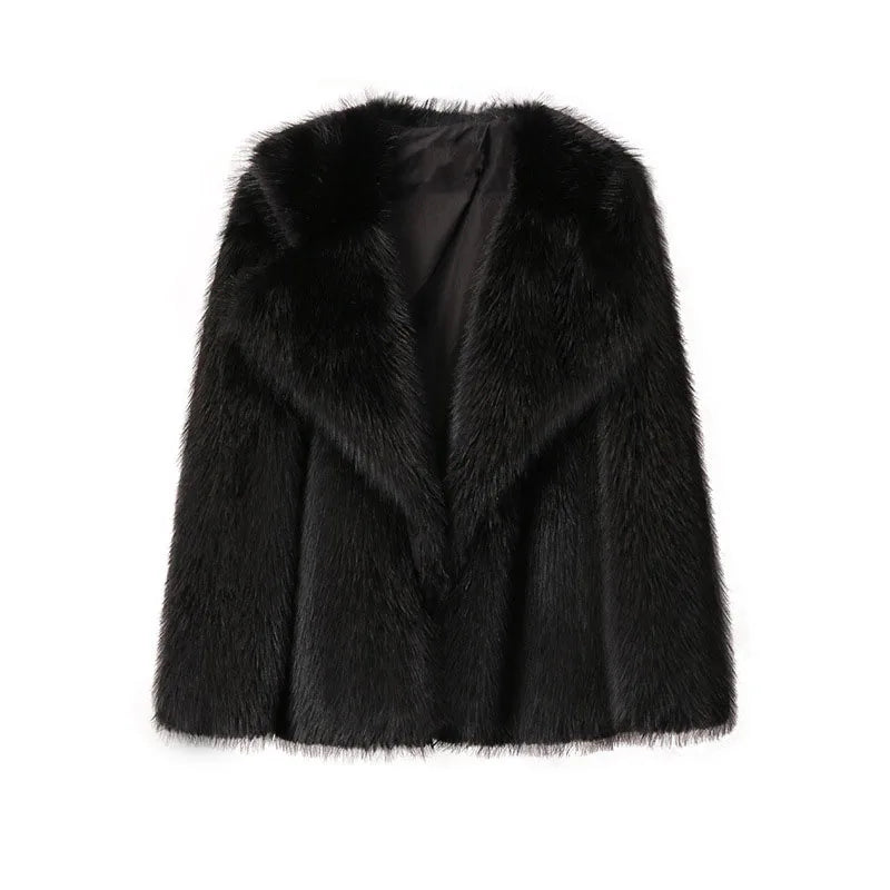 2025 New Winter Women's Fur Coat Fashion Temperament Lapel Solid Color Women Fur Coat Fur & Faux Fur Coat Feminine Elegance H368