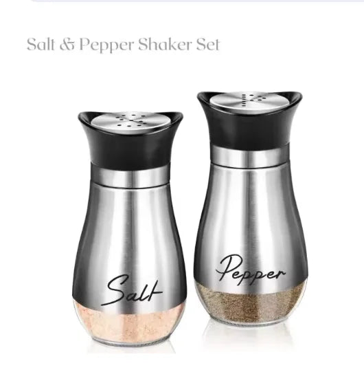 2pcs Seasoning Shaker Glass Bottles Spices Storage Barbecue Condiment Jar Salt Pepper Boxes For Kitchen Gadget Tools Organizer