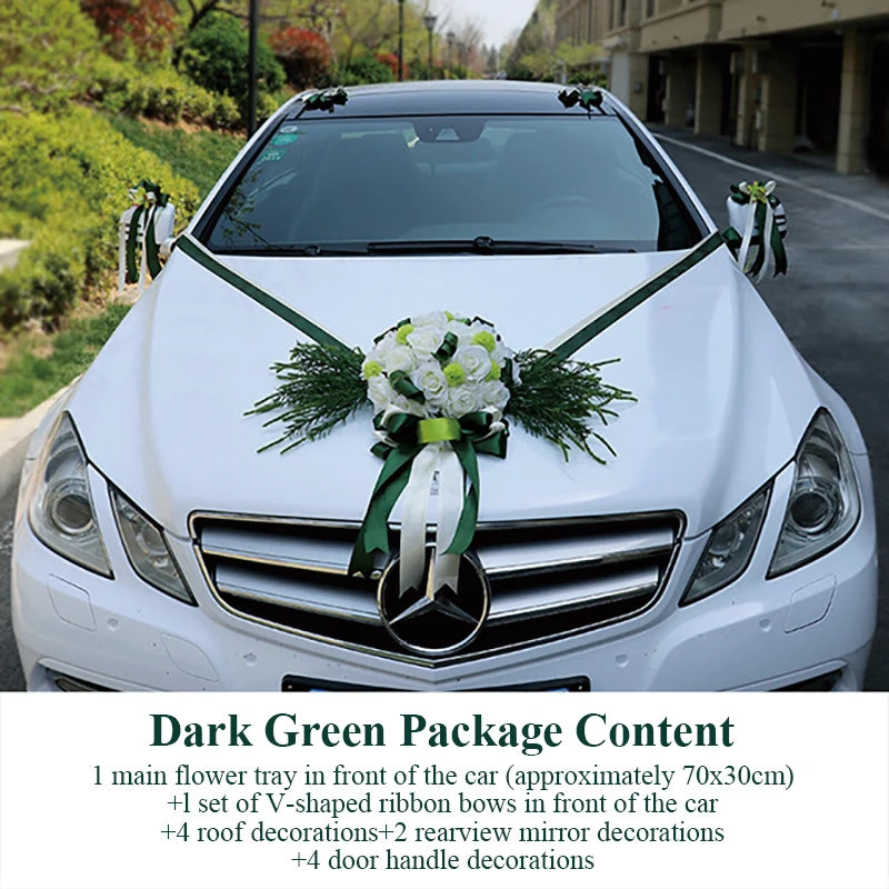 Artificial Flowers For Wedding Car Decoration Church Forest Ceremony Decor Fresh White Green Suite High-End Fake Flower Ball