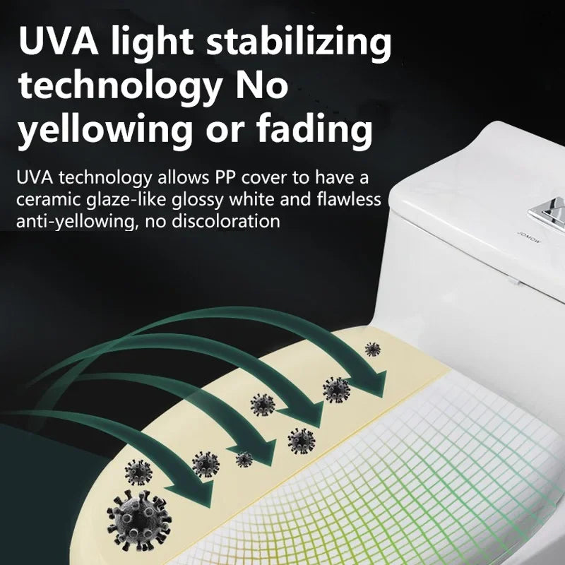 Adjustable Thickened Toilet Cover PP Slow Lowering Toilet Cover General Purpose Old Style V-U Square O Toilet Cover 1PC